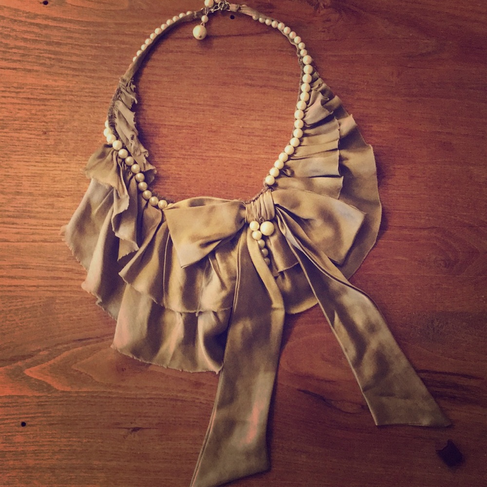 Anthropologie unique fabric necklace
